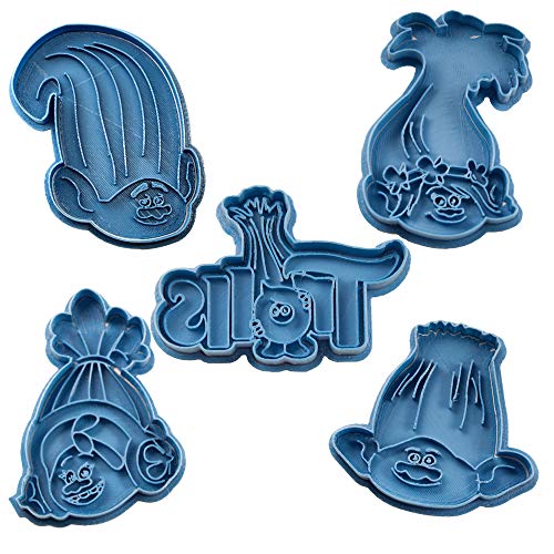 Cuticuter The Trolls Pack Keksausstecher, Blau, 16 x 14 x 1,5 cm, 5 Stück von Cuticuter