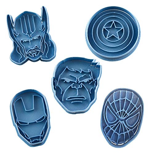 Cuticuter Superheroes Marvel Keksausstecher, Blau, 16 x 14 x 1,5 cm, 5 Stück von Cuticuter