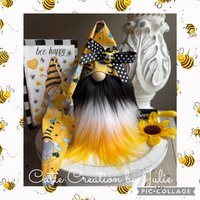 Bienenzwerg, Bienendekor, Handgemachter Zwerg, Tiered Tablett Dekor, Sommerwichtel, Tomte, Nisse, Skandinavisch von CutiecreationByJulie