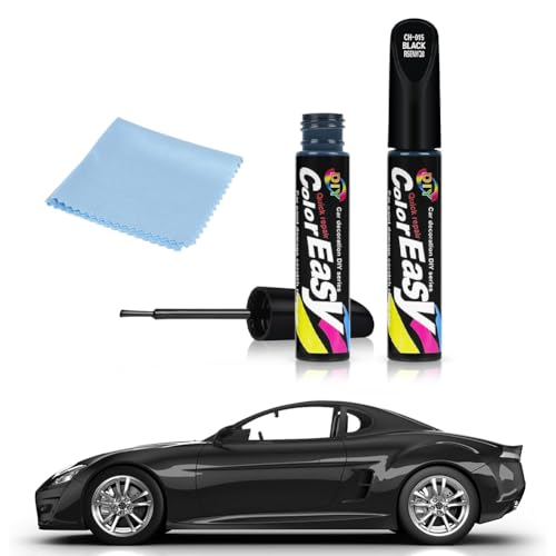 Lackstift Auto,Auto Reparatur Lack Auto Pinsel,Lack Reparatur,Autokratzer Reparaturmittel Autolack Reparatur,für Autos Reparaturwerkzeug (Schwarz 2pcs + blaues Reinigungstuch) von Cutiolly