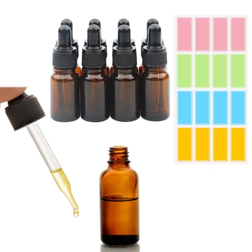 Pipettenflasche,8pcs Pipettenflaschen Glas 10ml,Braune Glasflaschen,Apothekerflaschen,Pipette Glasflasche,Brown Glass Bottles,Perfume Bottle With Dropper,Mini Pipettenflasche von Cutiolly