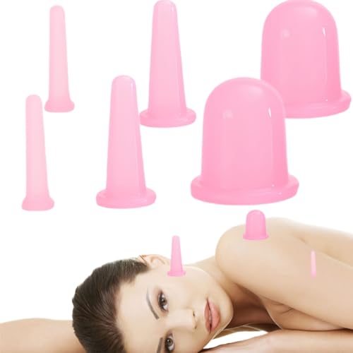Schröpfgläser Silikon,6pcs Gesichts Schröpfen Set,Silikon Schröpfen,Silikon Schröpfen Cups,Saugglocke Massage Tools,Schröpfgläser Therapieset,Vakuum Saugnapf,Schröpfkopf für Gesicht Augen von Cutiolly