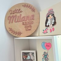 Babyanzeige, Geburtsanzeige Schild, Neue Babyständer, Wandschild, 3D Buchstaben, Personalisiertes Holz Baby Schild Geschenk, Babyzimmer Dekoration von CutittDesigns