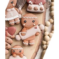 2037 Lebkuchen Mit Nudelholz - Weihnachten Ausstechform Fondant Ausstecher Teigausstecher von CutmyCookies