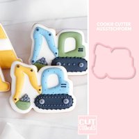 2296 Bagger - Baustelle Ausstechformen Keksschneider Fondant Cutter Tonnenschneider Teigschneider von CutmyCookies