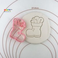 Gefüllter Nikolaus Stiefel Ausstecher/Multi-Size | Ausstecher Mit Stempel Weihnachtlicher Keksschneider Im Weihnachtsmotiv von CutterAndStampFun