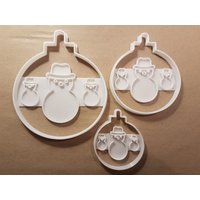 Christbaumkugel Schneemann Weihnachten Form Cookie Cutter Teig Keks Gebäck Fondant Stempel Schablone Scharfen Weihnachtsdekoration von CutterCraftUK