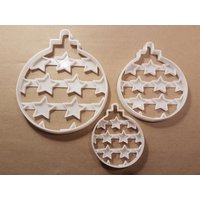 Christbaumkugel Sterne Dekoration Form Cookie Cutter Teig Keks Gebäck Fondant Stempel Schablone Scharfen Weihnachten Weihnachtsbaum von CutterCraftUK