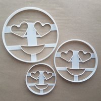 Emoji Lächeln Liebe Glücklich Form Cookie Cutter Teig Keks Gebäck Fondant Scharfe Herzen Symbol Emoticon Schablonenschrift von CutterCraftUK