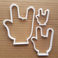 Hand Palm Schwermetall Emoji Form Cookie Cutter Teig Keks Gebäck Schablone Scharfe Rocker Musik Rock N Roll Ich Liebe Dich Gebärdensprache von CutterCraftUK