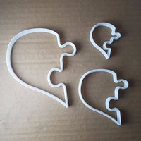 Herz Puzzle Liebe Form Cookie Cutter Teig Keks Gebäck Fondant Scharfe Schablone Medaillon Loceheart Valentinstag Hälfte Gebrochen von CutterCraftUK
