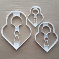 Herz Vorhängeschloss Liebespaar Form Cookie Cutter Teig Keks Gebäck Fondant Scharfe Hochzeit Valentinstag Loveheart Schloss von CutterCraftUK