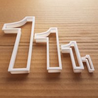 One 1 Number Digit Form Ausstecher Teig Keks Gebäck Fondant Scharfe Schablone Geburtstag One 1 Number Digit Form Ausstecher Teig Keks Gebäck Fondant Scharfe Schablone Geburtstag von CutterCraftUK
