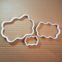 Plaque Rechteck Blase Form Cookie Cutter Teig Keks Gebäck Fondant Scharfe Name Rahmen Platte Award Schablone von CutterCraftUK