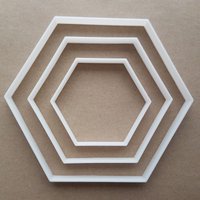 Sechseck Sechs Seite Polygon Form Cookie Cutter Teig Keks Gebäck Fondant Scharfe Schablone Grundlegende Mathematik Doppelseitig von CutterCraftUK