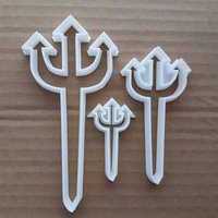 Trident Speer Poseidon Form Cookie Cutter Teig Keks Gebäck Fondant Scharfe Schablone Gabel Teufel von CutterCraftUK