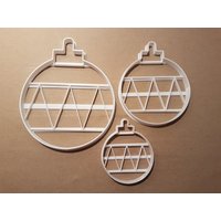 Weihnachtsbaum Christbaumkugel Abgeschrägter Form Cookie Cutter Teig Keks Fondant Stempel Schablone Scharfen Weihnachtsbaumdekoration von CutterCraftUK