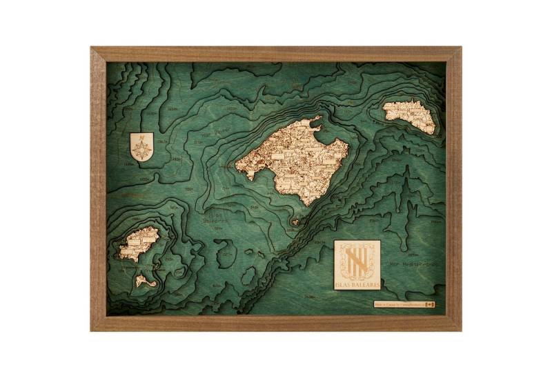 Cutting Brothers Holzbild Balearen 40.5 x 30.5, Balearen 40.5 x 30.5 von Cutting Brothers