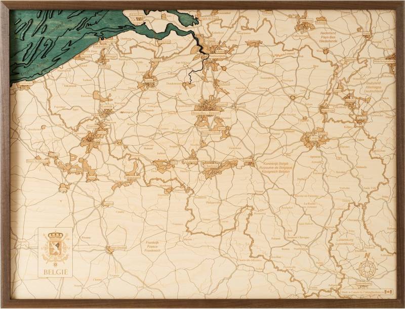 Cutting Brothers Holzbild Belgien 81 x 61, Belgien 81 x 61 von Cutting Brothers