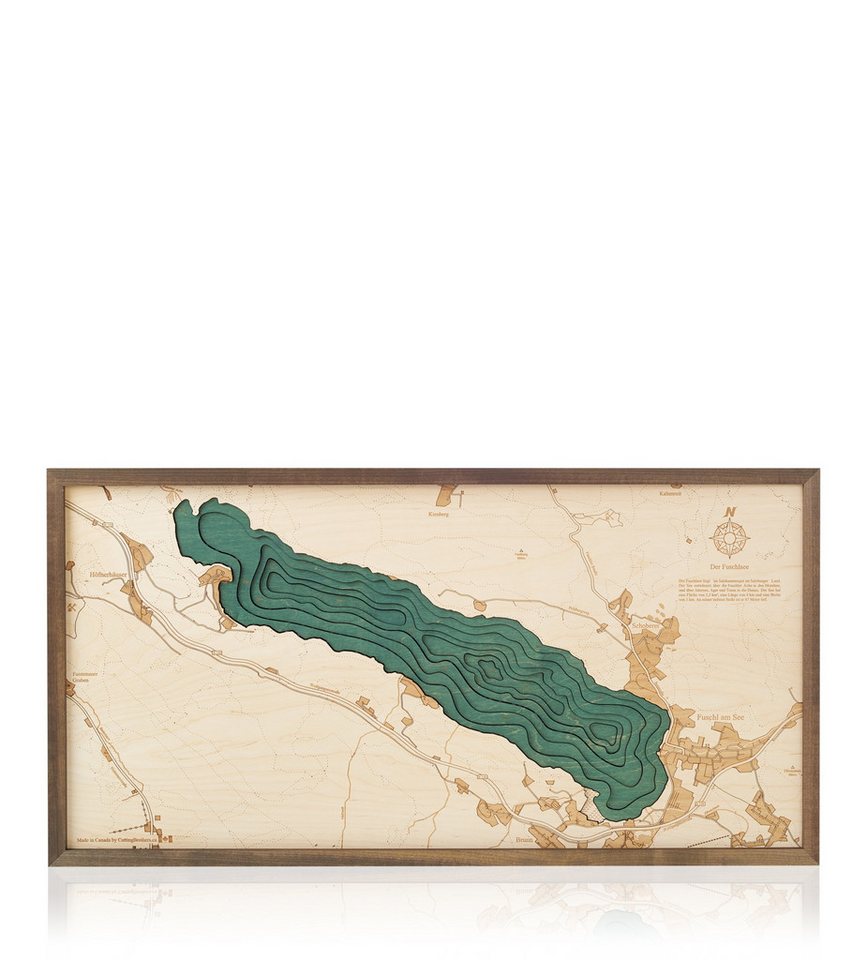 Cutting Brothers Holzbild Fuschlsee 81x40.5 cm, 3D Holz-Wandkarte, handgefertigt aus Echtholz Cutting Brothers Holzbild Fuschlsee 81x40.5 cm, 3D Holz-Wandkarte, handgefertigt aus Echtholz von Cutting Brothers