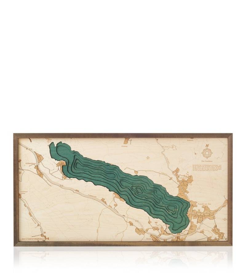 Cutting Brothers Holzbild Fuschlsee 81x40.5 cm, 3D Holz-Wandkarte, handgefertigt aus Echtholz von Cutting Brothers