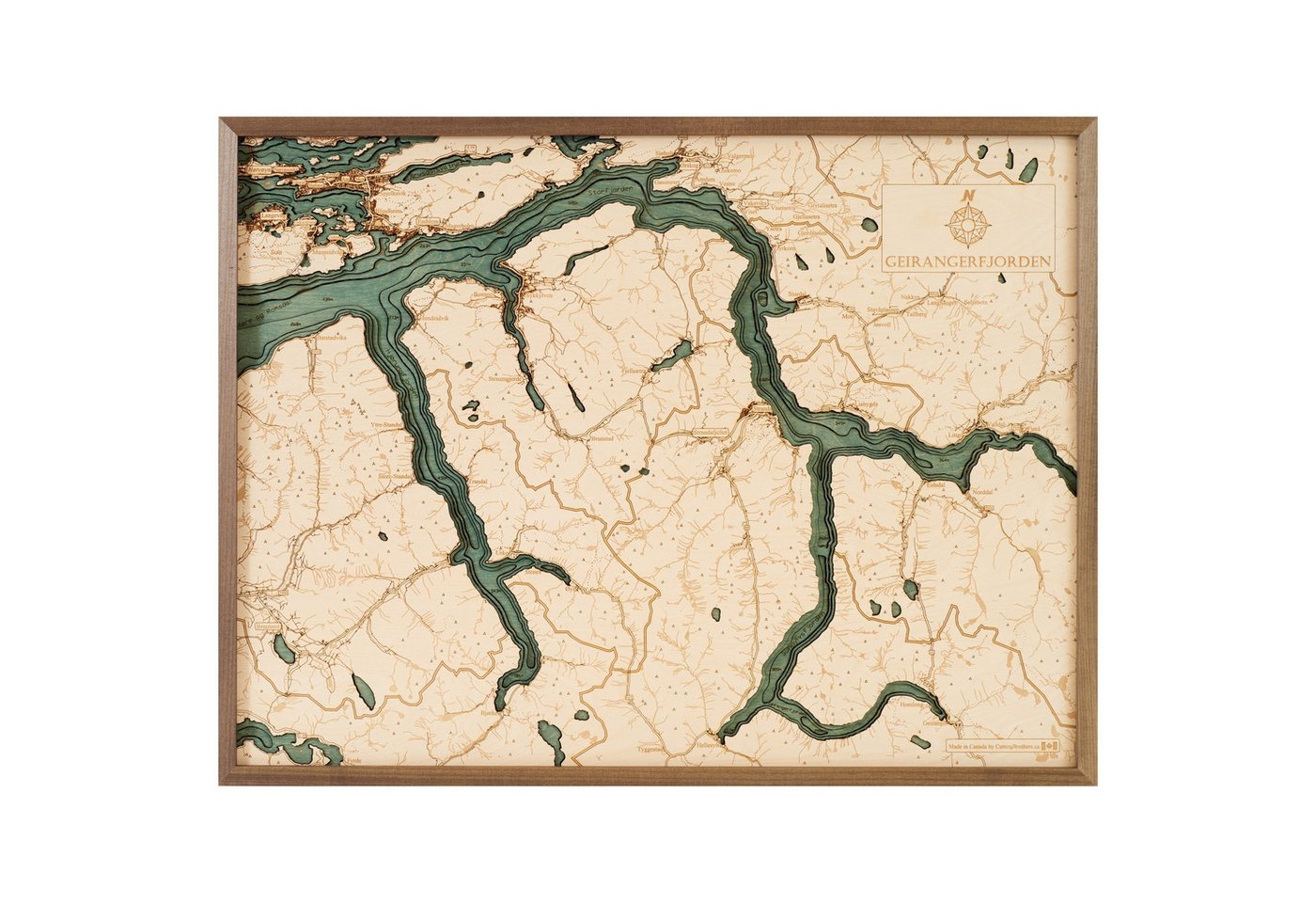 Cutting Brothers Holzbild Geiranger Fjord 81 x 61, Geiranger Fjord 81 x 61 von Cutting Brothers
