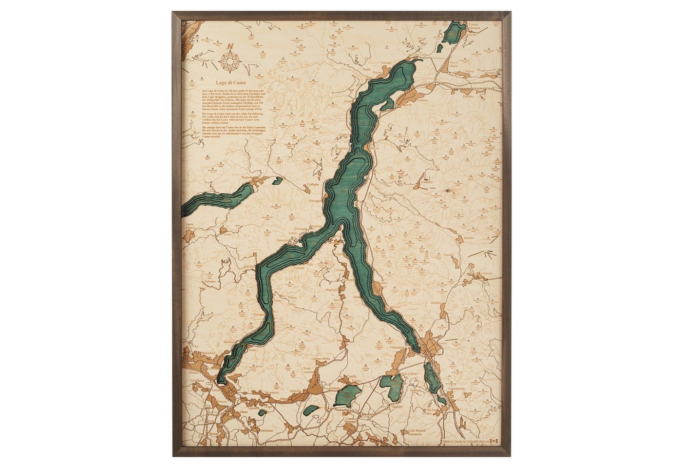 Cutting Brothers Holzbild Lago di Como Comer See 81 x 61, Lago di Como Comer See 81 x 61 von Cutting Brothers