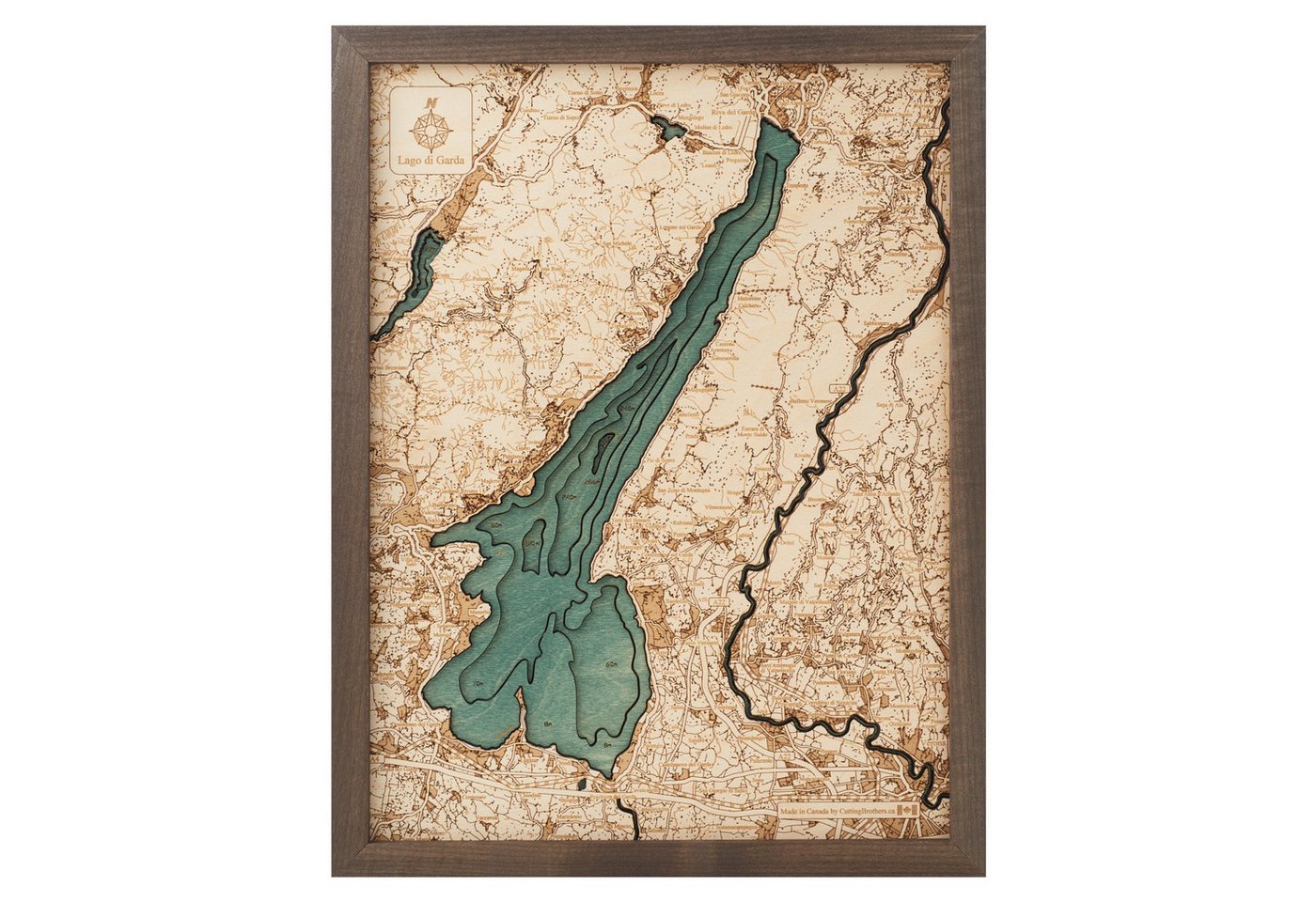 Cutting Brothers Holzbild Lago di Garda Gardasee 40.5 x 30.5, Lago di Garda Gardasee 40.5 x 30.5 von Cutting Brothers