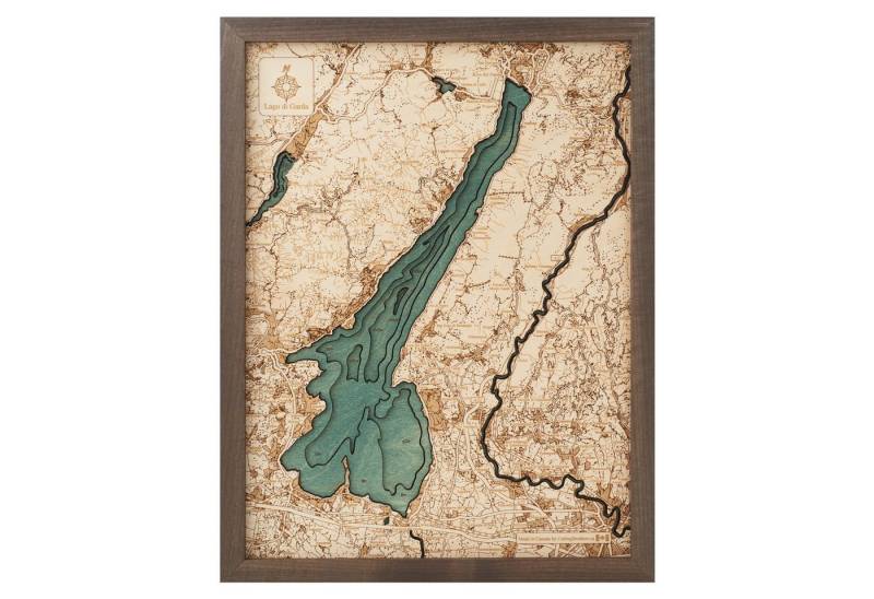 Cutting Brothers Holzbild Lago di Garda Gardasee 40.5 x 30.5, Lago di Garda Gardasee 40.5 x 30.5 von Cutting Brothers