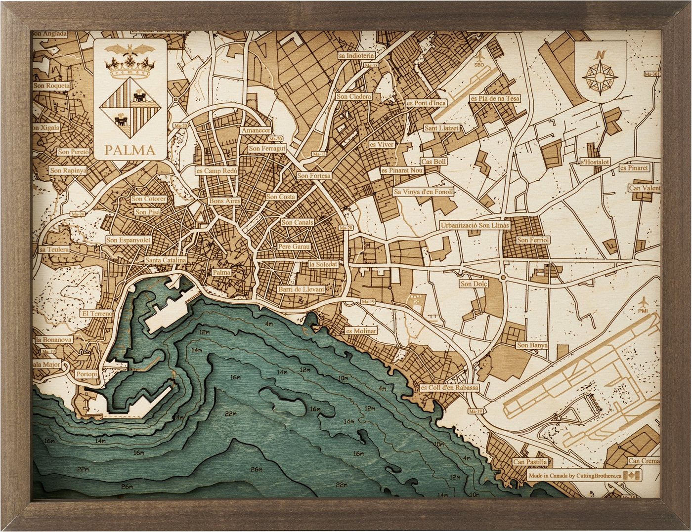 Cutting Brothers Holzbild Palma de Mallorca 40.5 x 30.5, Palma de Mallorca 40.5 x 30.5 von Cutting Brothers