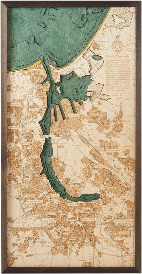 Cutting Brothers Holzbild Rostock Warnemünde 40.5 x 81, Rostock Warnemünde 40.5 x 81 von Cutting Brothers