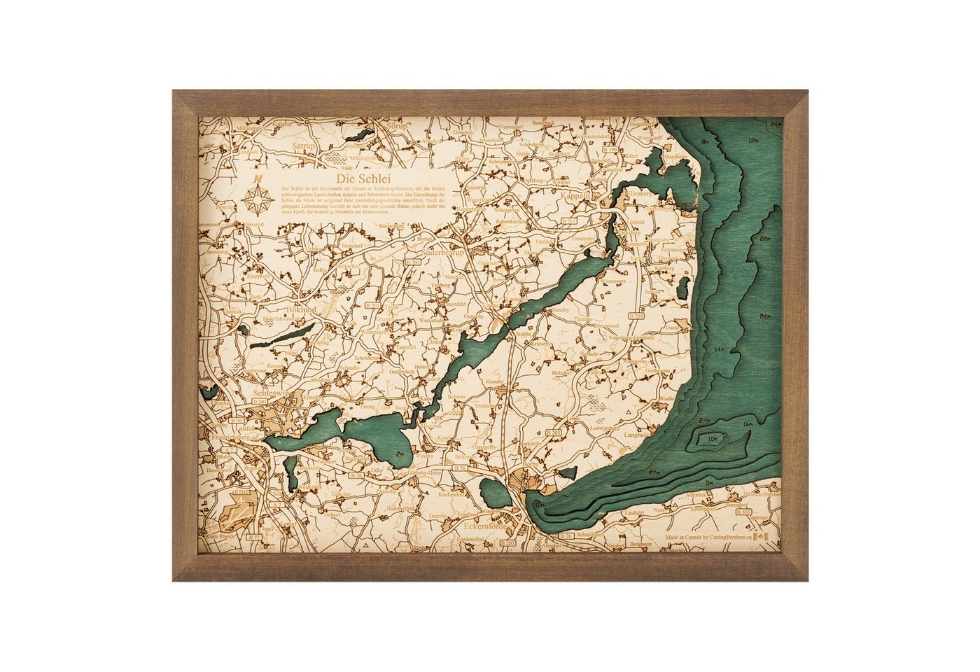 Cutting Brothers Holzbild Schlei Eckernförde 40.5 x 30.5, Schlei Eckernförde 40.5 x 30.5 von Cutting Brothers