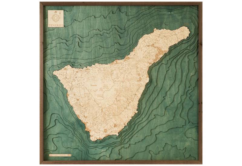 Cutting Brothers Holzbild Teneriffa 76 x 76, Teneriffa 76 x 76 von Cutting Brothers
