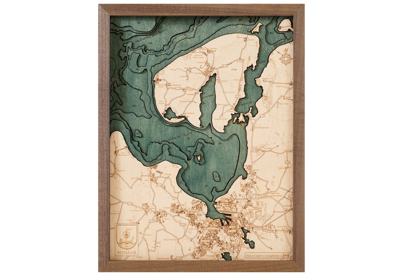 Cutting Brothers Holzbild Wismar Insel Poel 40.5 x 30.5, Wismar Insel Poel 40.5 x 30.5 von Cutting Brothers