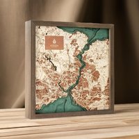Istanbul - 3D Wandkarte Aus Naturholz in Handarbeit Gefertigt. 35 X cm von CuttingBrothers3D