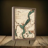 Lago Maggiore 3D Wandkarte Aus Naturholz in Handarbeit Gefertigt von CuttingBrothers3D