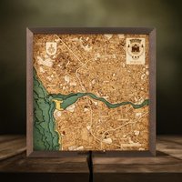 Porto - 3D Wandkarte Aus Naturholz in Handarbeit Gefertigt. 35 X cm von CuttingBrothers3D