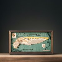 Spiekeroog 3D Wandkarte, Naturholz, Handarbeit. 40.5 X 20.0 cm von CuttingBrothers3D