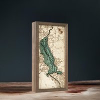 Tegernsee - 3D Wandkarte Aus Naturholz in Handarbeit Gefertigt. 20.0 X 40.5 cm von CuttingBrothers3D