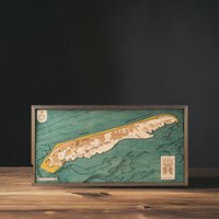 Terschelling - 3D Wandkarte Aus Naturholz in Handarbeit Gefertigt. 81 X 40.5 cm von CuttingBrothers3D