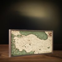 Türkei/Türkiye 3D Wandkarte Aus Naturholz in Handarbeit Gefertigt. 81 X 40.5 cm von CuttingBrothers3D