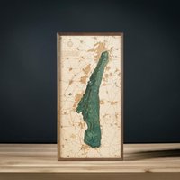 starnbergersee - 3D Holz Wandkarte 40.5 X 81.0 cm Aus Naturholz in Handarbeit Gefertigt von CuttingBrothers3D