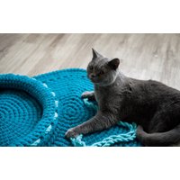 Gehäkelte Katze Matte - Grobstrick Wolle Katzenbett Ozean Farbe Matt Blaue Gehäkelte Katze Matte - Grobstrick Wolle Katzenbett Ozean Farbe Matt Blaue von CutyCutyLT