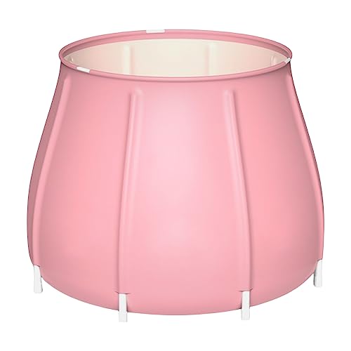 Faltbare klappbar Badewanne Bathtub Wannenbad Erwachsene 70CM Wanne Aufblasbare Badewanne Dicker Plastikeimer Badewanne für Erwachsene SPA Kinder Temperaturerhaltung Badewanne, Rosa, 70X70cm von Cutycaty