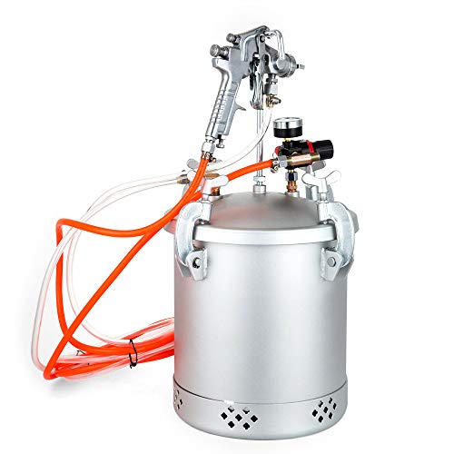 Farbspritzpistole 10L Farbbehälter 45 bis 60 PSI Farbsprühsystem Silber für Öl-, Latex-, Lack-, Farb-, Grundierungs-, Holzbeschichtungs-, Klebstoff- und Anderen Beschichtungen verwendet von Cutycaty