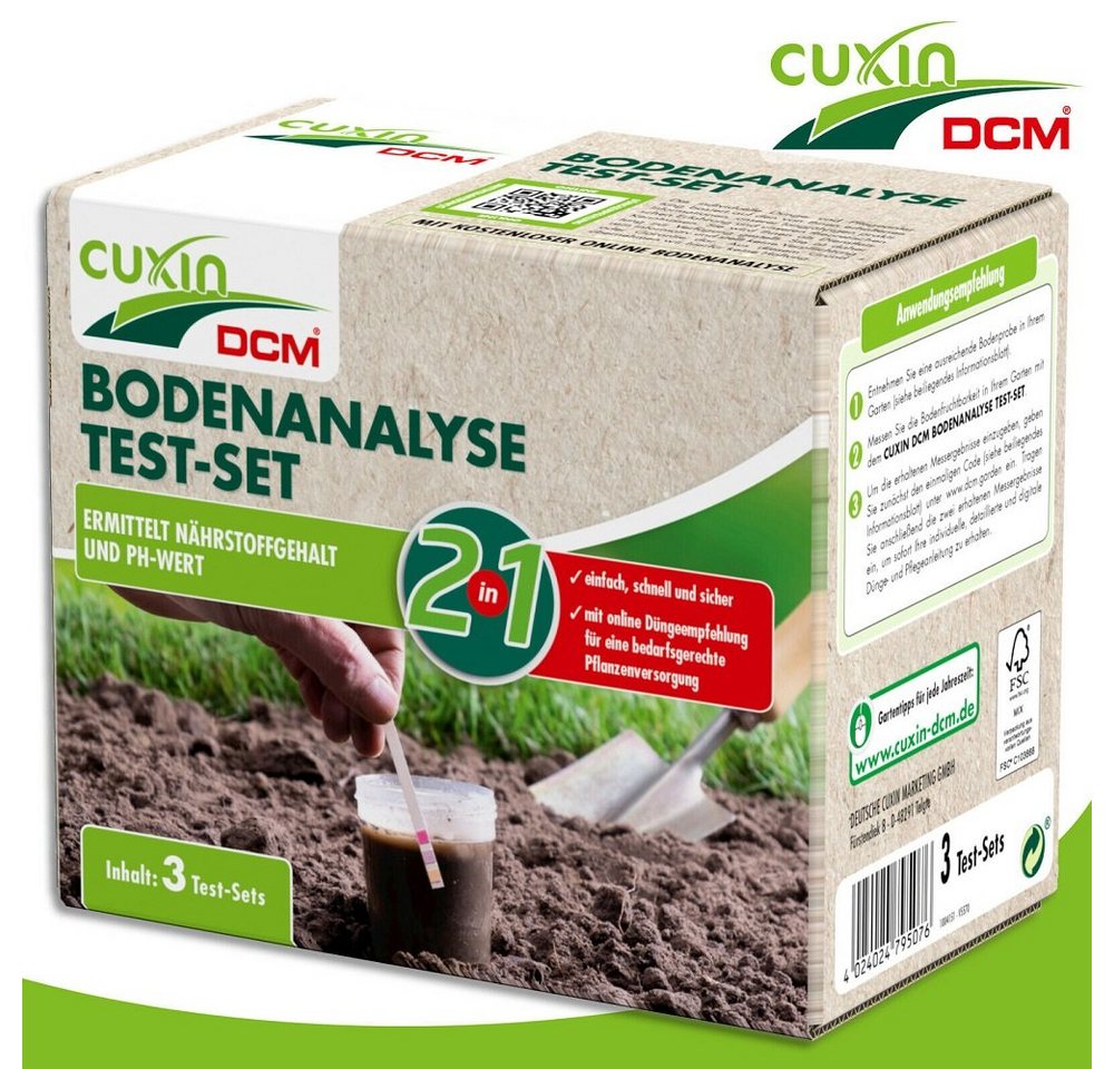 Cuxin DCM Bodentest Cuxin DCM Bodenanalyse Test-Set (3 Tests) 2in1 ermittelt Nährstoffgeha von Cuxin DCM