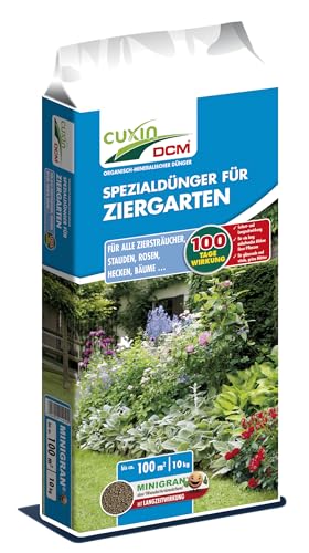 CUXIN DCM Spezialdünger für Ziergarten - Spezialdünger - Mit MINIGRAN® TECHNOLOGY - Ziergarten - 100 Tage Langzeitwirkung - NPK-Dünger - organisch-mineralischer Dünger - 10 kg von CUXIN