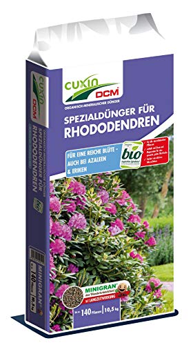 Cuxin DCM Spezialdünger für Rhododendren, Azaleen & Eriken, organisch-mineralischer NPK-Dünger 5-3-6 + 2 MgO + 1 Fe, 10,5 kg von Cuxin