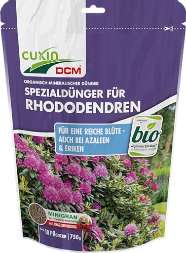 CUXIN DCM Spezialdünger für Rhododendron, Azaleen, Eriken - Spezialdünger - Mit MINIGRAN® TECHNOLOGY - Bio - organisch-mineralischer Dünger - 750g von CUXIN