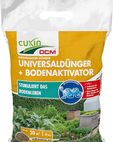 CUXIN DCM Universaldünger + Bodenaktivator - Granulat - mit Bacillus sp. - effektive Mikroorganismen - Gartendünger - Gemüsedünger- organischer NPK-Dünger- 5 KG von Cuxin